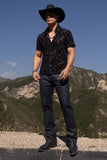 Barabas Wholesale Men's See-Through Floral Printed Short Sleeve Shirts 6SST03 Black Beauty