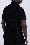 Barabas Wholesale Men's See-Through Floral Printed Short Sleeve Shirts 6SST03 Black