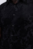 Barabas Wholesale Men's See-Through Floral Printed Short Sleeve Shirts 6SST03 Black 