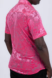 Barabas Wholesale Men's See-Through Floral Printed Short Sleeve Shirts 6SST03 Fuchsia