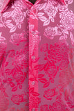 Barabas Wholesale Men's See-Through Floral Printed Short Sleeve Shirts 6SST03 Hot Pink