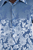 Barabas Wholesale Men's See-Through Floral Printed Short Sleeve Shirts 6SST03 Navy