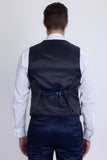 Barabas Wholesale Men's Floral Geometric 3-Pieces Set Shawl Lapel Suit 6SU02 Navy