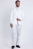 Barabas Wholesale Men's Floral Geometric 3-Pieces Set Shawl Lapel Suit 6SU02 White