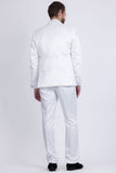 Barabas Wholesale Men's Floral Geometric 3-Pieces Set Shawl Lapel Suit 6SU02 Off White