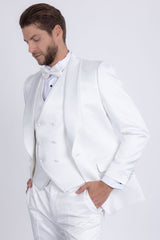 Barabas Wholesale Men's Floral Geometric 3-Pieces Set Shawl Lapel Suit 6SU02 Off White
