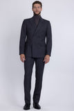 Barabas Wholesale Men's Pinstripe Double Breasted Shawl Lapel Suit 6SU03 Grey White
