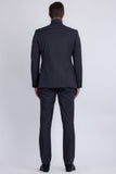 Barabas Wholesale Men's Pinstripe Double Breasted Shawl Lapel Suit 6SU03 Grey White