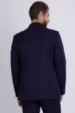 Barabas Wholesale Men's Pinstripe Double Breasted Shawl Lapel Suit 6SU03 Navy Red