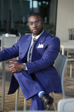 Barabas Wholesale Men's Pinstripe Double Breasted Shawl Lapel Suit 6SU03 Royal White