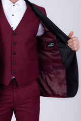 Barabas Wholesale Men's Solid Color Contrasting Shawl Lapel Suit 6SU05 Burnt Russet