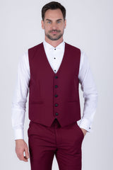 Barabas Wholesale Men's Solid Color Contrasting Shawl Lapel Suit 6SU05 Burnt Russet