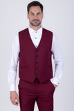 Barabas Wholesale Men's Solid Color Contrasting Shawl Lapel Suit 6SU05 Burnt Russet