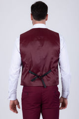 Barabas Wholesale Men's Solid Color Contrasting Shawl Lapel Suit 6SU05 Burnt Russet