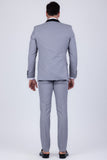 Barabas Wholesale Men's Solid Color Contrasting Shawl Lapel Suit 6SU05 Grey