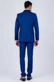 Barabas Wholesale Men's Solid Color Contrasting Shawl Lapel Suit 6SU05 Blue