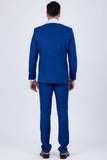 Barabas Wholesale Men's Solid Color Contrasting Shawl Lapel Suit 6SU05 Blue
