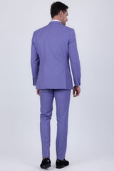 Barabas Wholesale Men's Solid Color Tailored Matte Peak Shiny Lapel Suit 6SU06 Turquoise