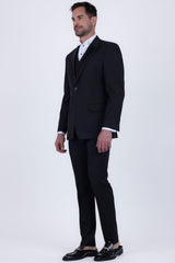 Barabas Wholesale Men's Solid Color Tailored Matte Peak Shiny Lapel Suit 6SU06 Charcoal