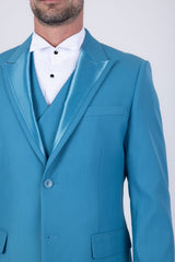 Barabas Wholesale Men's Solid Color Tailored Matte Peak Shiny Lapel Suit 6SU06 Coral