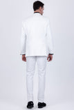Barabas Wholesale Men's Solid Color Tailored Matte Peak Shiny Lapel Suit 6SU06 White