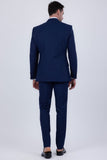 Barabas Wholesale Men's Solid Color Tailored Matte Peak Shiny Lapel Suit 6SU06 Blue