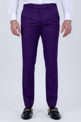 Barabas Wholesale Men's Solid Color Tailored Matte Peak Shiny Lapel Suit 6SU06 Purple