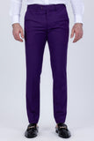 Barabas Wholesale Men's Solid Color Tailored Matte Peak Shiny Lapel Suit 6SU06 Purple