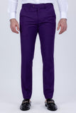 Barabas Wholesale Men's Solid Color Tailored Matte Peak Shiny Lapel Suit 6SU06 Purple