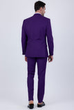 Barabas Wholesale Men's Solid Color Tailored Matte Peak Shiny Lapel Suit 6SU06 Purple