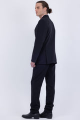 Barabas Wholesale Men's Smooth Matte Performance Notch Lapel Suit 6SU07 Black