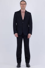 Barabas Wholesale Men's Smooth Matte Performance Notch Lapel Suit 6SU07 Black