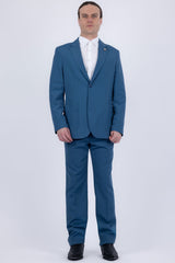 Barabas Wholesale Men's Smooth Matte Performance Notch Lapel Suit 6SU07 Blue