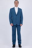 Barabas Wholesale Men's Smooth Matte Performance Notch Lapel Suit 6SU07 Blue