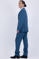 Barabas Wholesale Men's Smooth Matte Performance Notch Lapel Suit 6SU07 Navy