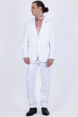 Barabas Wholesale Men's Smooth Matte Performance Notch Lapel Suit 6SU07 White