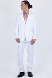 Barabas Wholesale Men's Smooth Matte Performance Notch Lapel Suit 6SU07 White