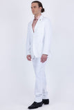 Barabas Wholesale Men's Smooth Matte Performance Notch Lapel Suit 6SU07 White