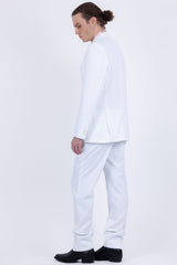 Barabas Wholesale Men's Smooth Matte Performance Notch Lapel Suit 6SU07 White