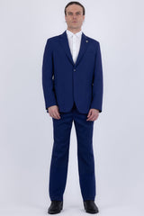 Barabas Wholesale Men's Smooth Matte Performance Notch Lapel Suit 6SU07 Blue