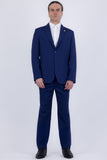 Barabas Wholesale Men's Smooth Matte Performance Notch Lapel Suit 6SU07 Blue