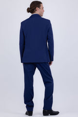 Barabas Wholesale Men's Smooth Matte Performance Notch Lapel Suit 6SU07 Blue