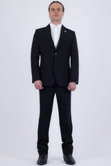 Barabas Wholesale Men's Essential 2-Pieces 2-Button Notch Lapel Suit Set 6SU08 Black