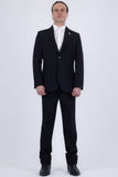 Barabas Wholesale Men's Essential 2-Pieces 2-Button Notch Lapel Suit Set 6SU08 Black