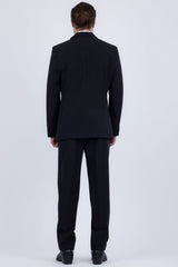 Barabas Wholesale Men's Essential 2-Pieces 2-Button Notch Lapel Suit Set 6SU08 Black
