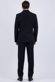 Barabas Wholesale Men's Essential 2-Pieces 2-Button Notch Lapel Suit Set 6SU08 Black