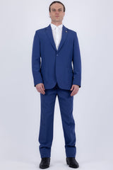 Barabas Wholesale Men's Essential 2-Pieces 2-Button Notch Lapel Suit Set 6SU08 Blue