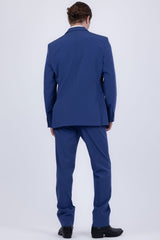 Barabas Wholesale Men's Essential 2-Pieces 2-Button Notch Lapel Suit Set 6SU08 Blue