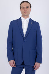 Barabas Wholesale Men's Essential 2-Pieces 2-Button Notch Lapel Suit Set 6SU08 Blue