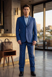 Barabas Wholesale Men's Essential 2-Pieces 2-Button Notch Lapel Suit Set 6SU08 Blue